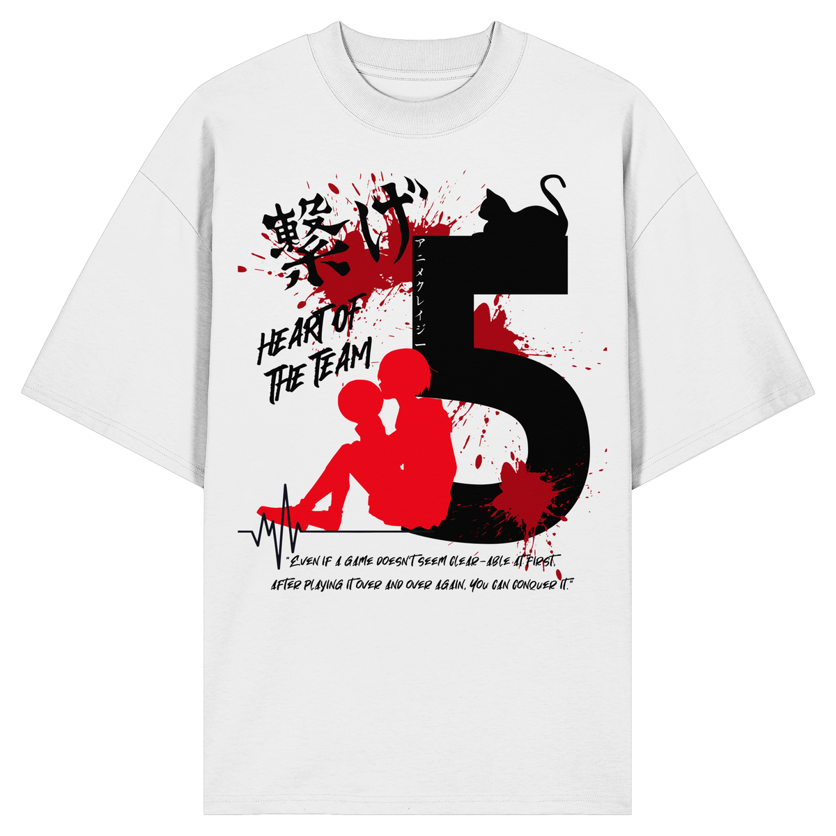 "Heart Of The Team" Front Organic Oversize Shirt