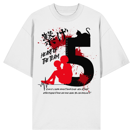 "Heart Of The Team" Front Organic Oversize Shirt