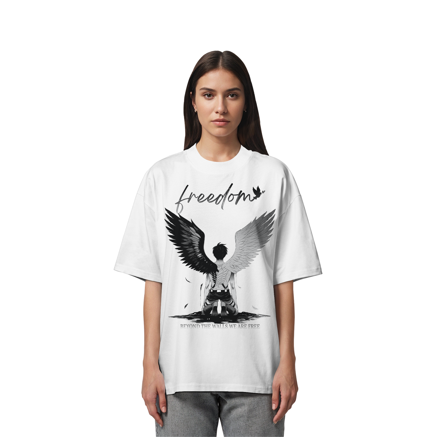 "Freedom" Front Organic Oversized Shirt