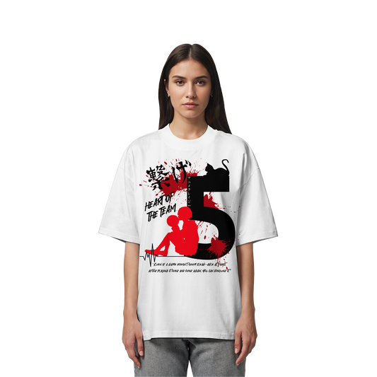 "Heart Of The Team" Front Organic Oversize Shirt