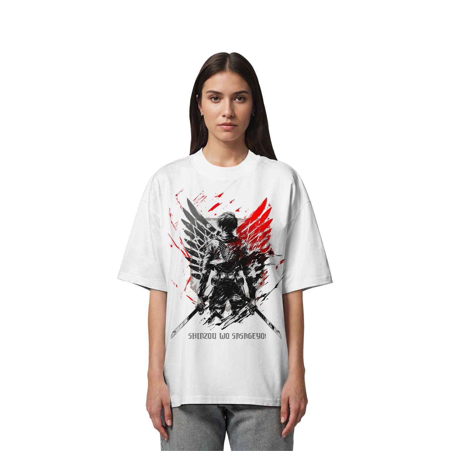 "Wings Of Resolve" Front Organic Oversized Shirt