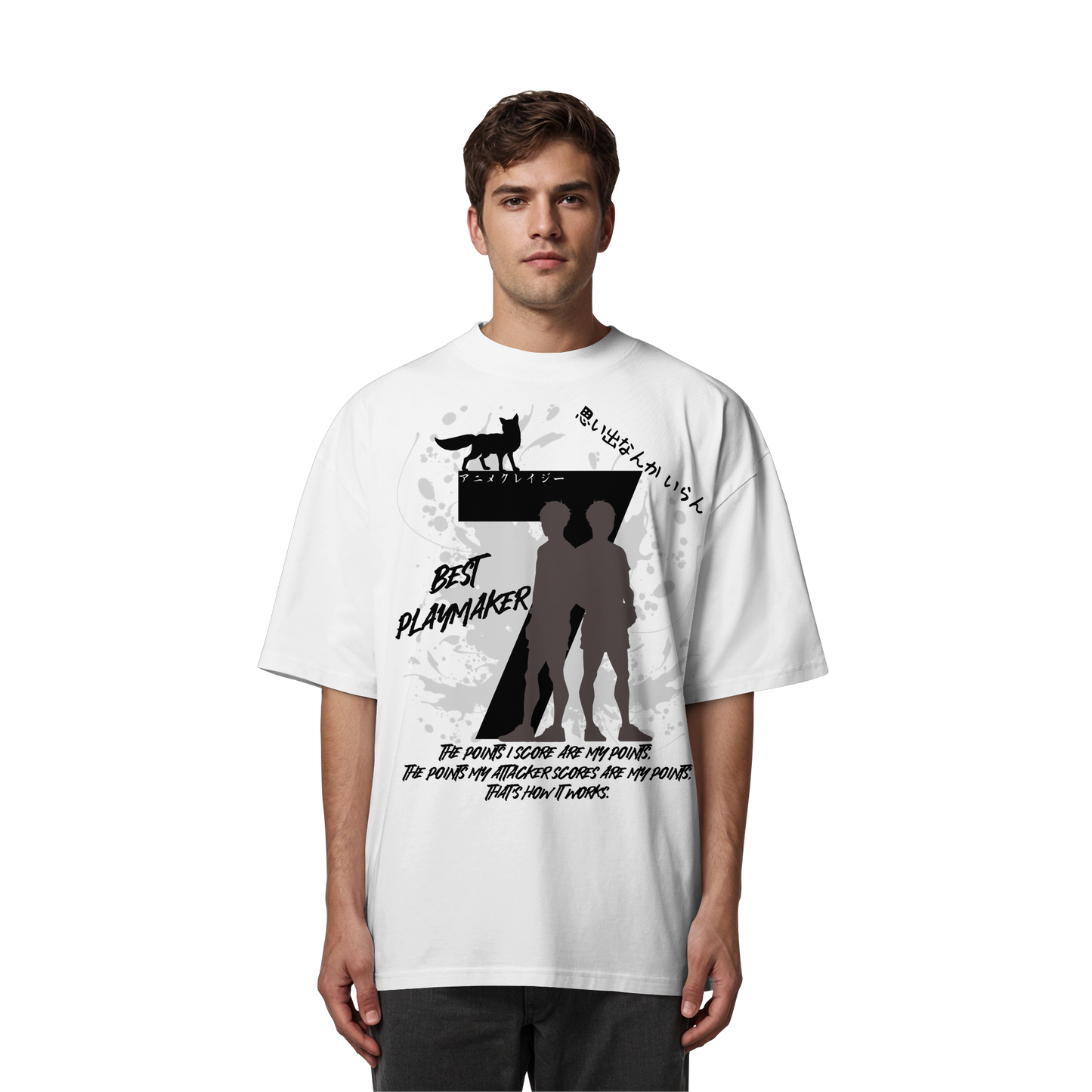 "Best Playmaker" Front Organic Oversize Shirt
