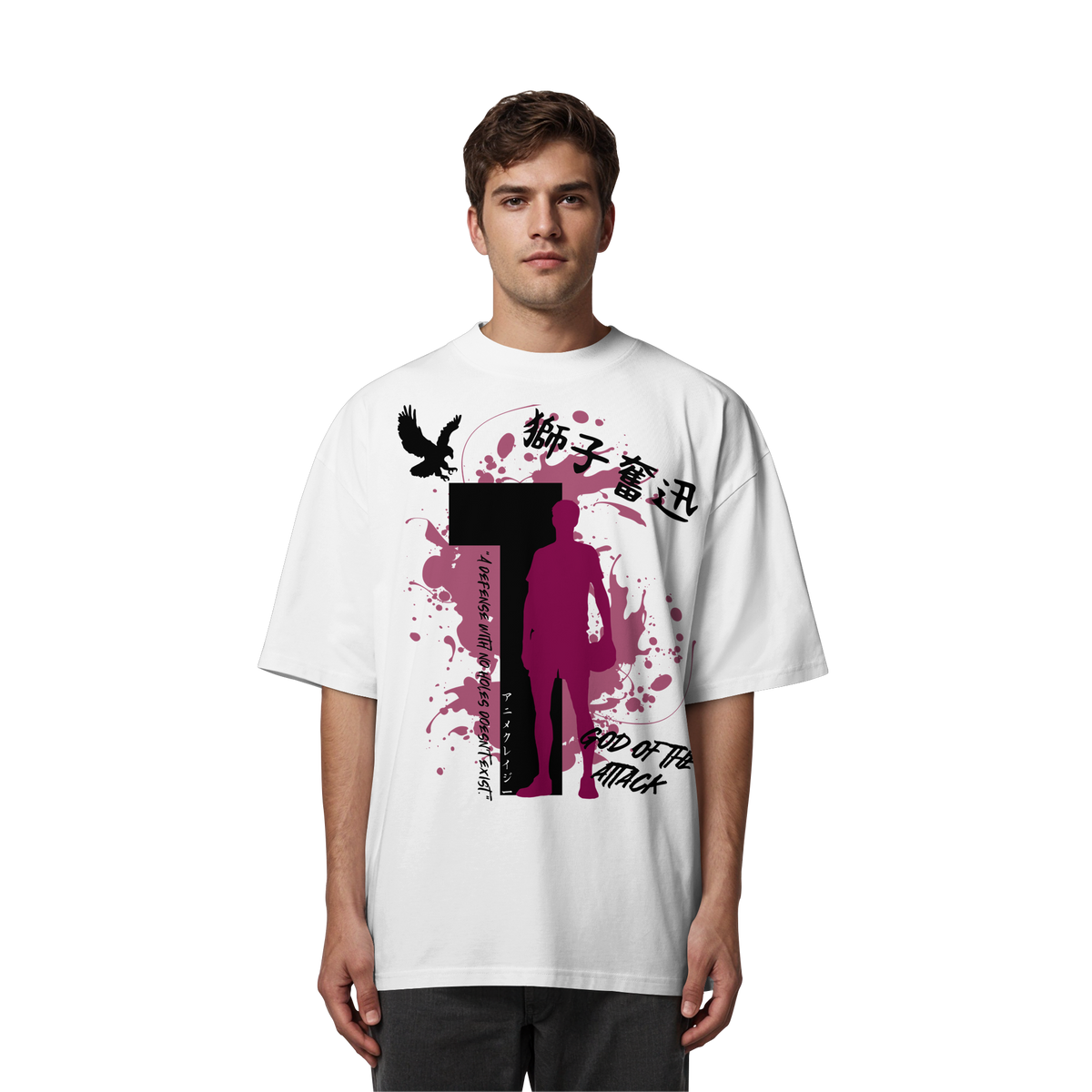 "God Of The Attack" Front Organic Oversize Shirt