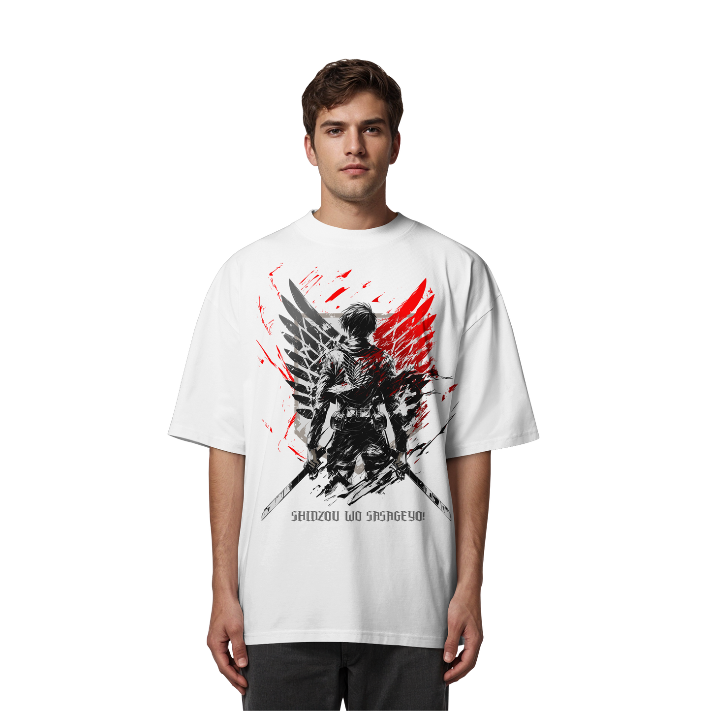 "Wings Of Resolve" Front Organic Oversized Shirt