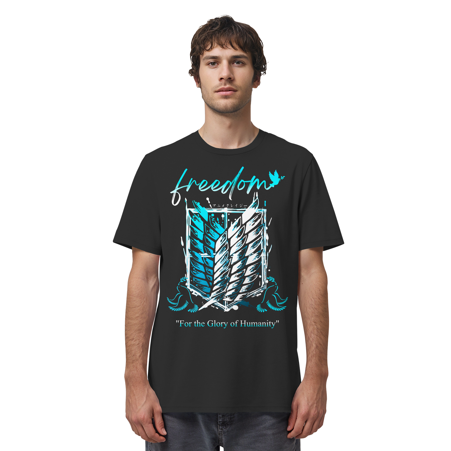 "Blue Rebellion - Wings Of Hope" Front Organic Regular Shirt