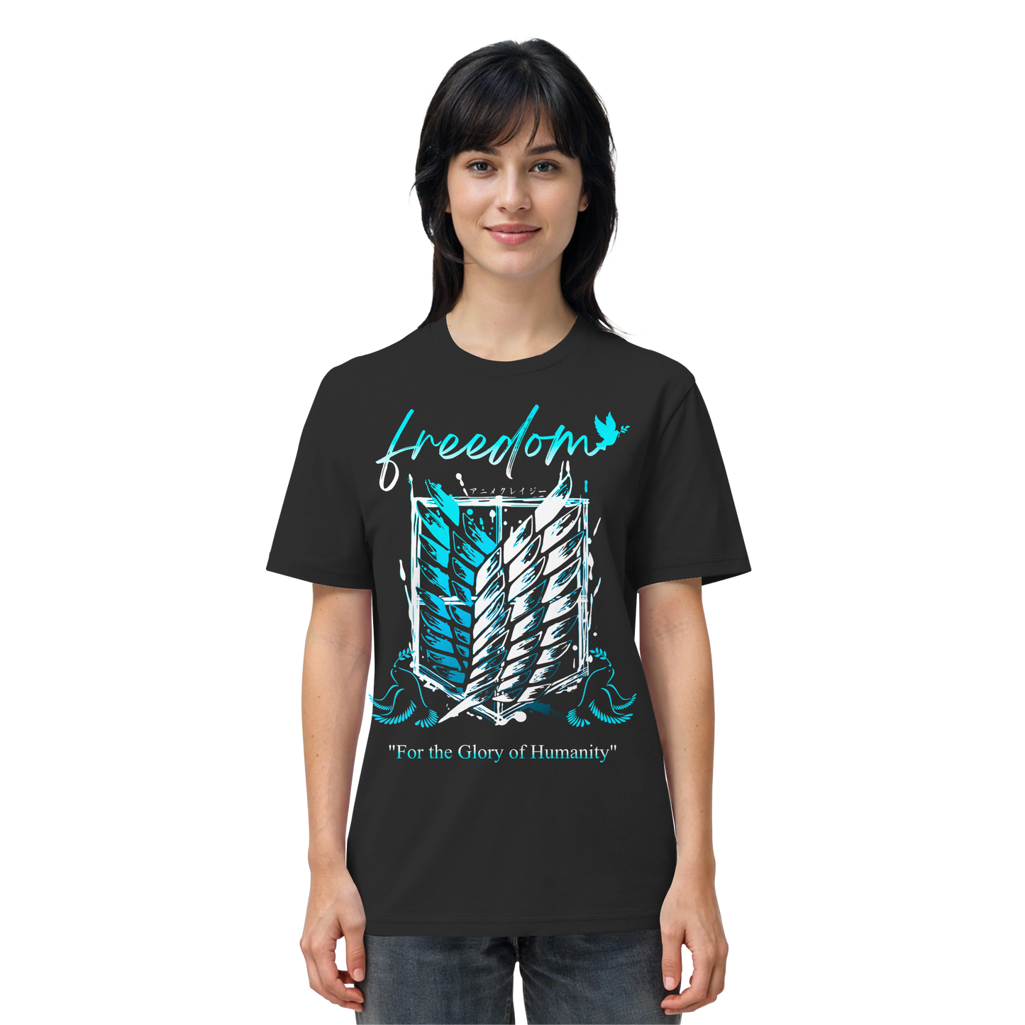 "Blue Rebellion - Wings Of Hope" Front Organic Regular Shirt