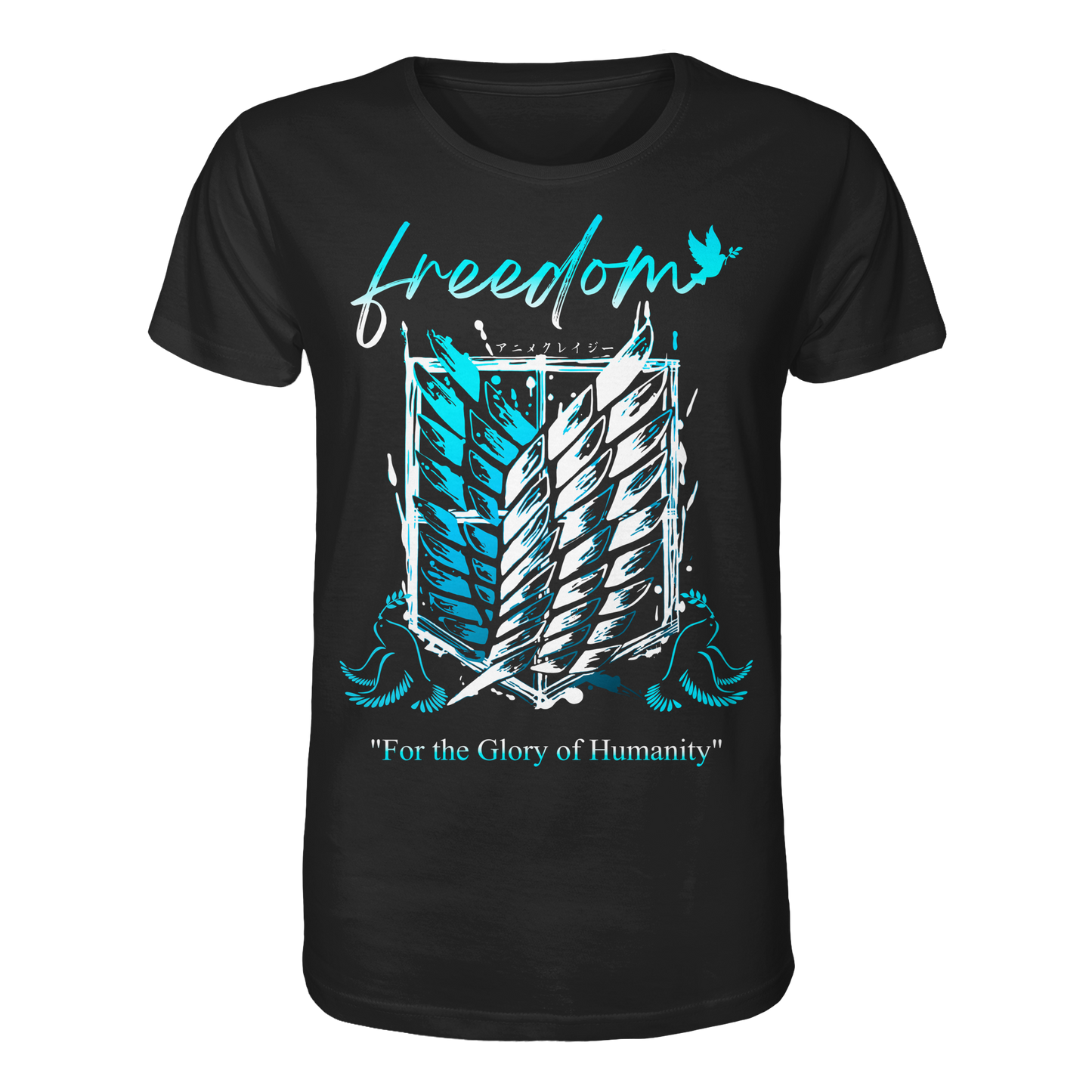 "Blue Rebellion - Wings Of Hope" Front Organic Regular Shirt