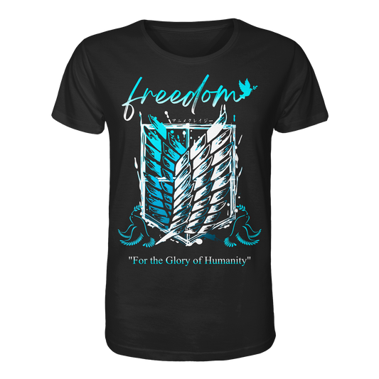 "Blue Rebellion - Wings Of Hope" Front Organic Regular Shirt