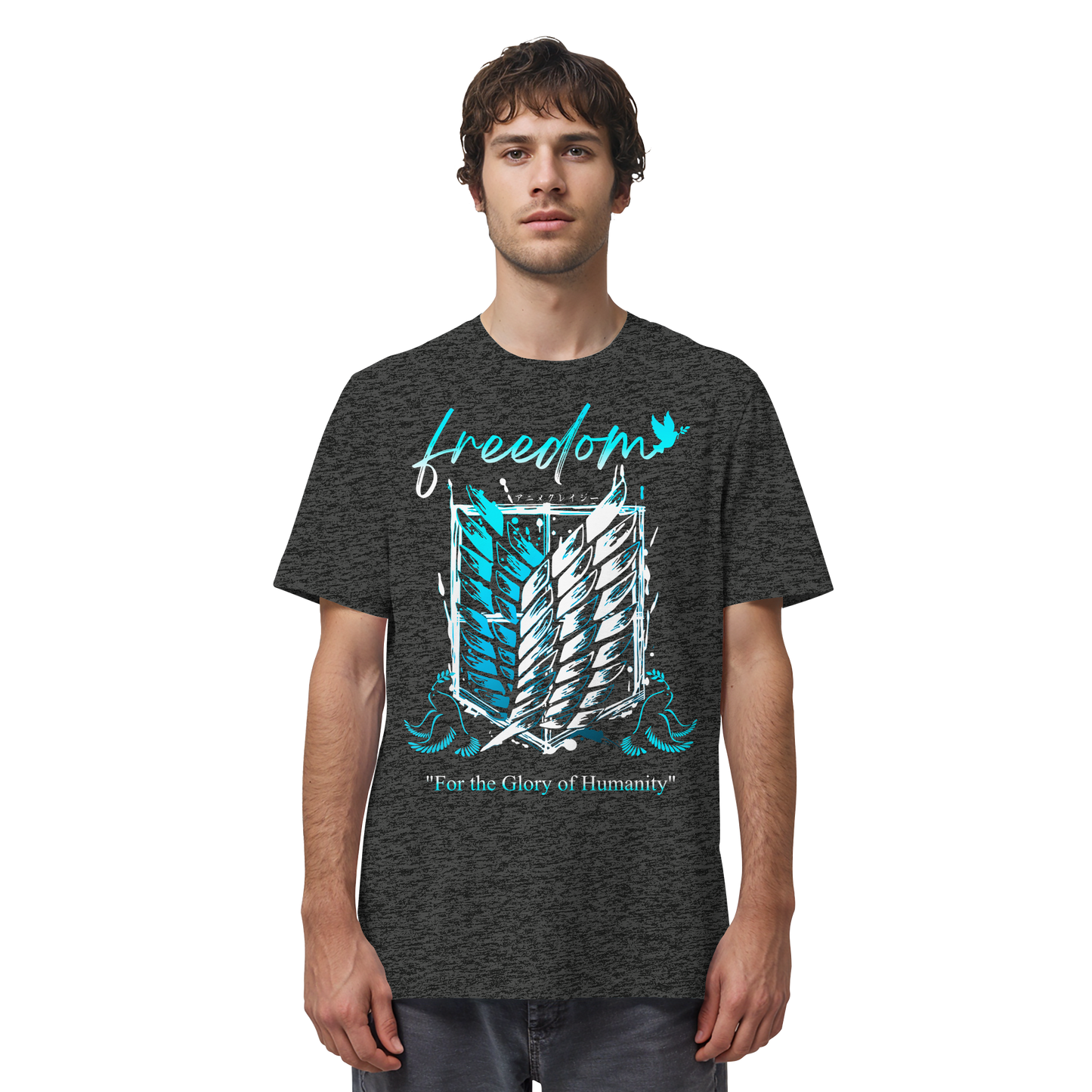"Blue Rebellion - Wings Of Hope" Front Organic Regular Shirt