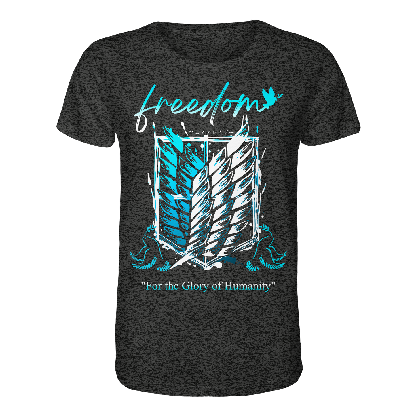 "Blue Rebellion - Wings Of Hope" Front Organic Regular Shirt