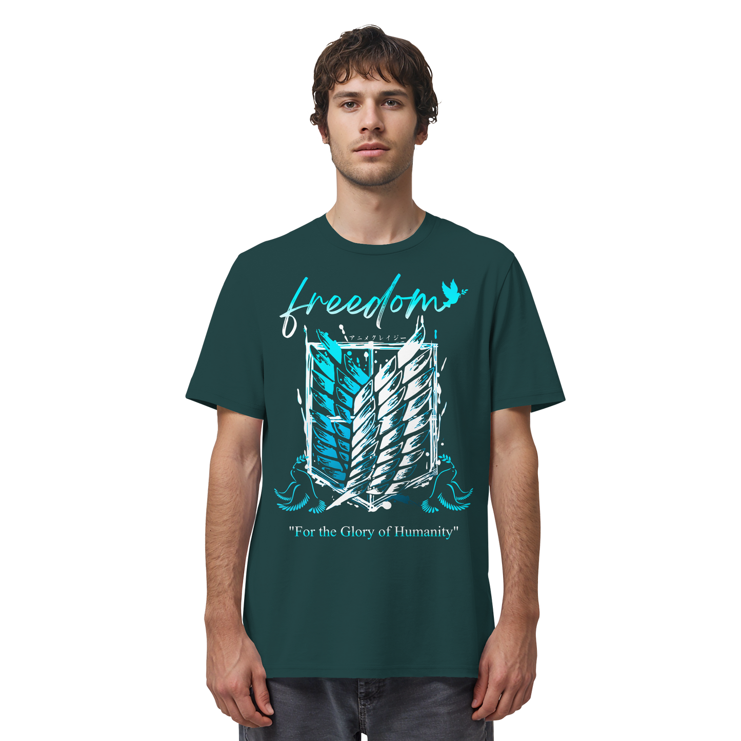 "Blue Rebellion - Wings Of Hope" Front Organic Regular Shirt