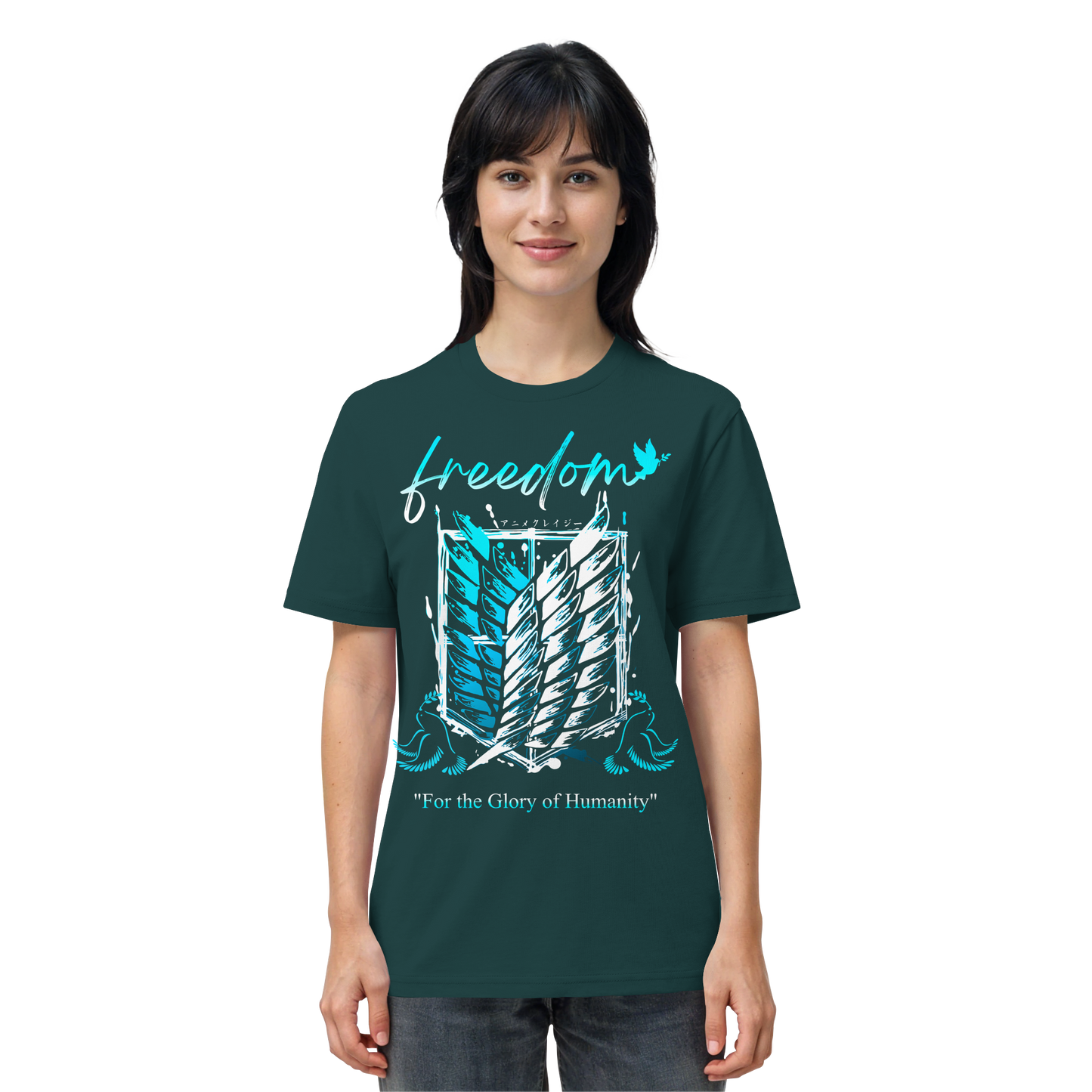"Blue Rebellion - Wings Of Hope" Front Organic Regular Shirt