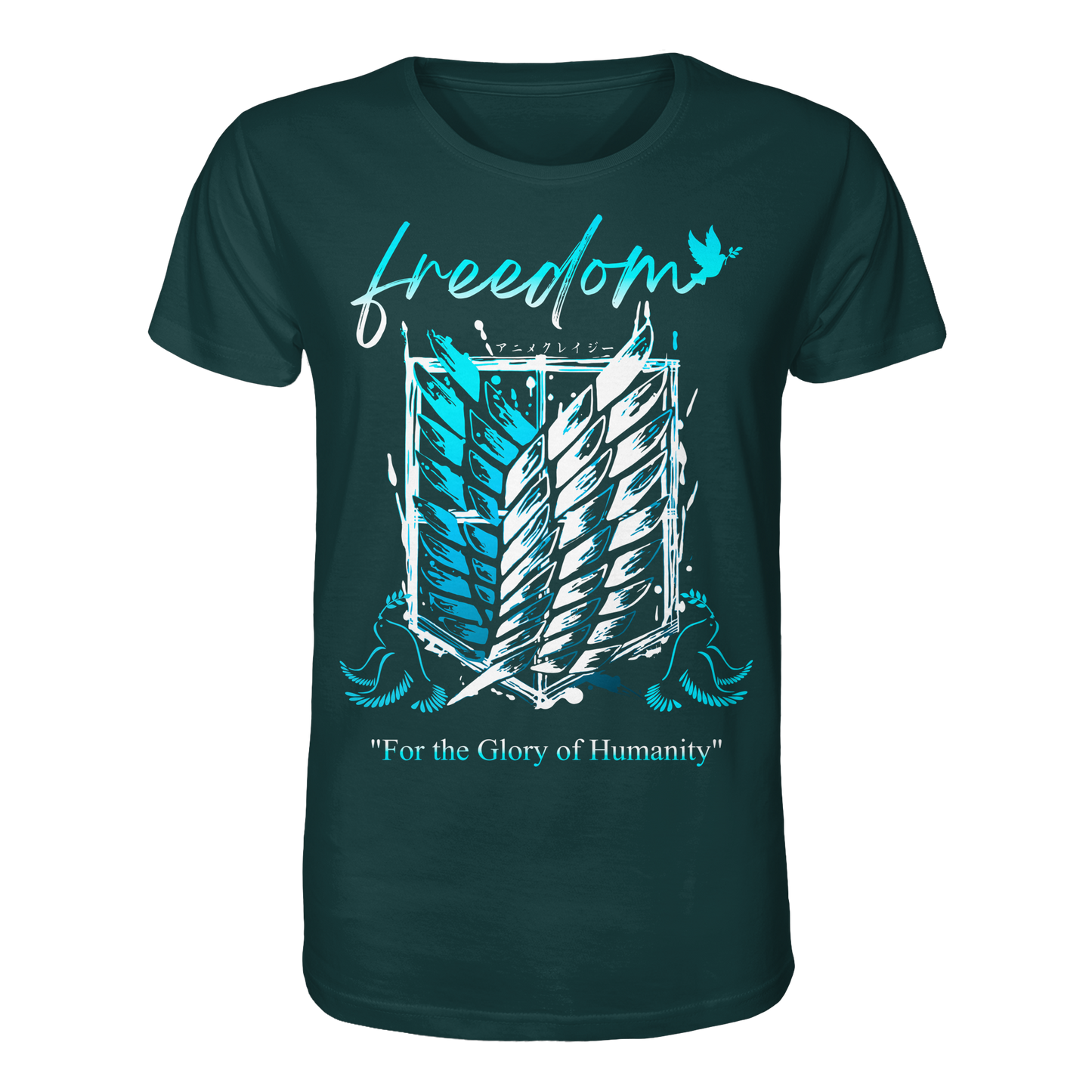 "Blue Rebellion - Wings Of Hope" Front Organic Regular Shirt