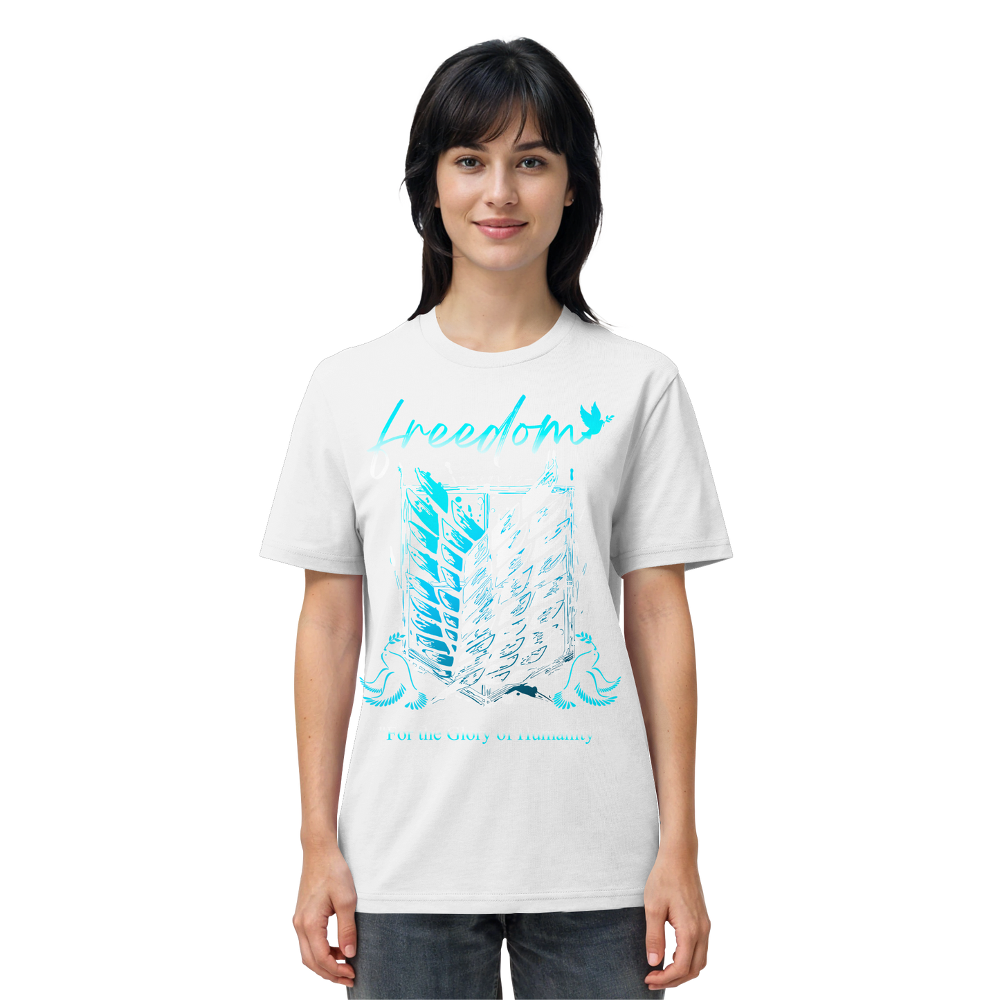 "Blue Rebellion - Wings Of Hope" Front Organic Regular Shirt