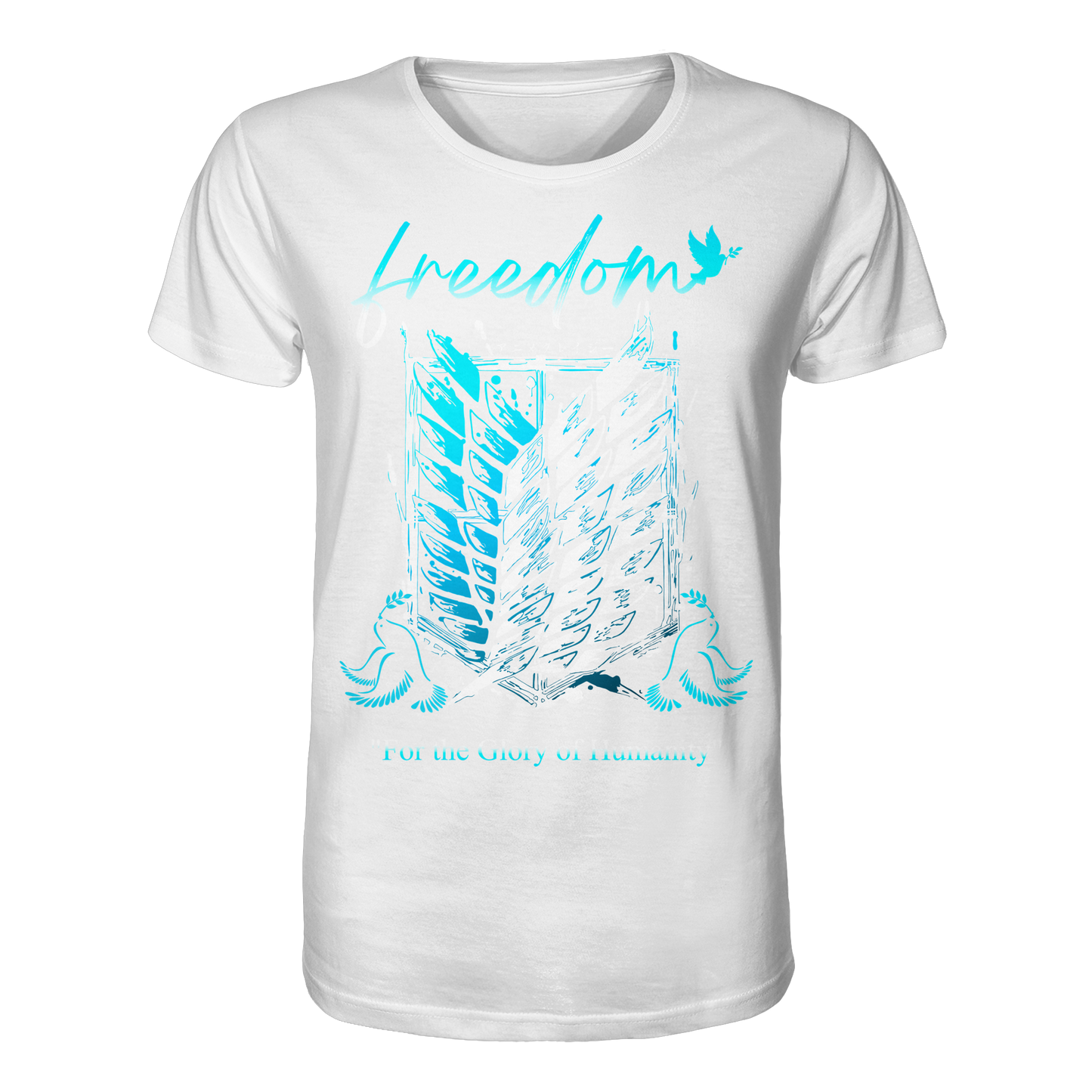 "Blue Rebellion - Wings Of Hope" Front Organic Regular Shirt