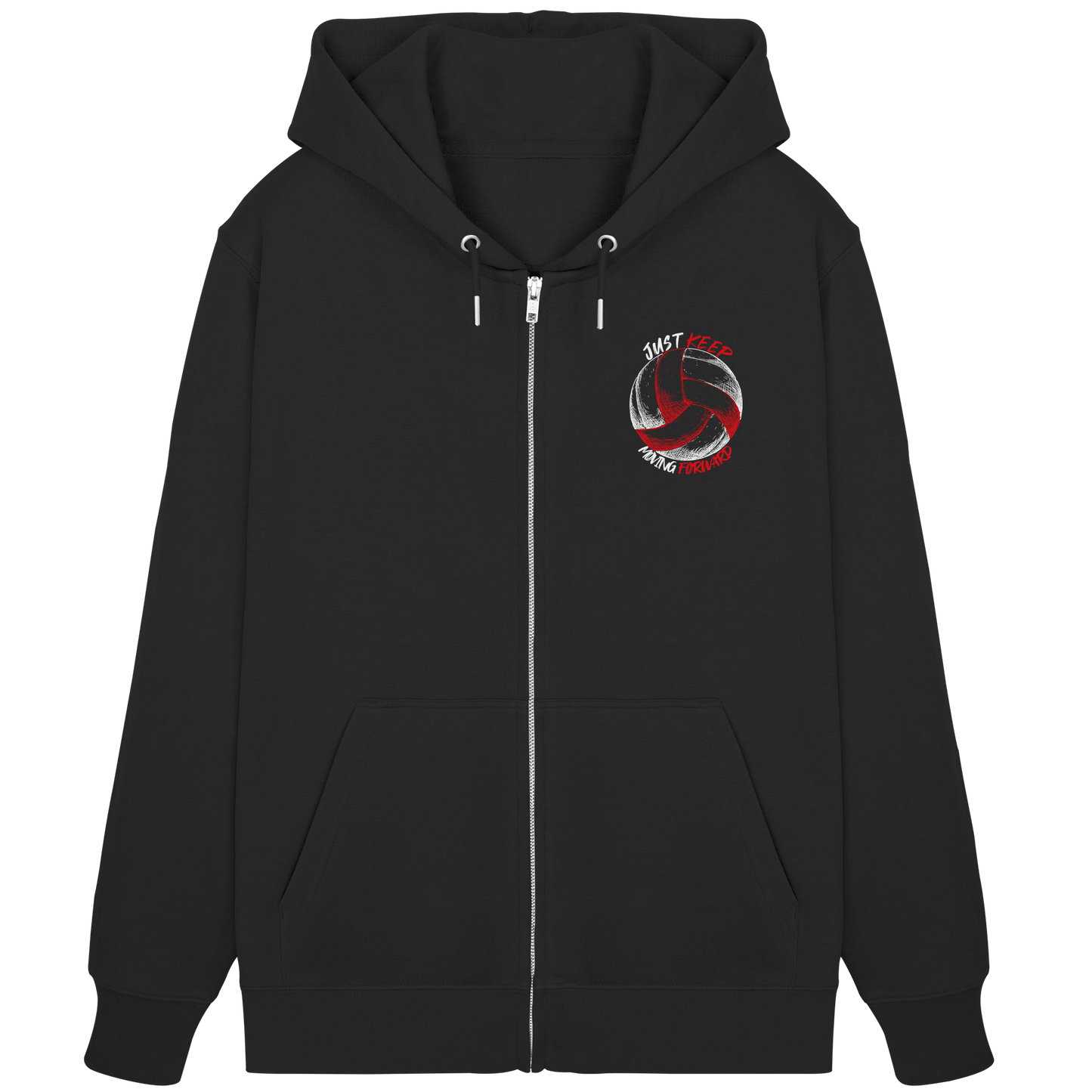 "Heart Of The Team" Back Black - Organic Zipper