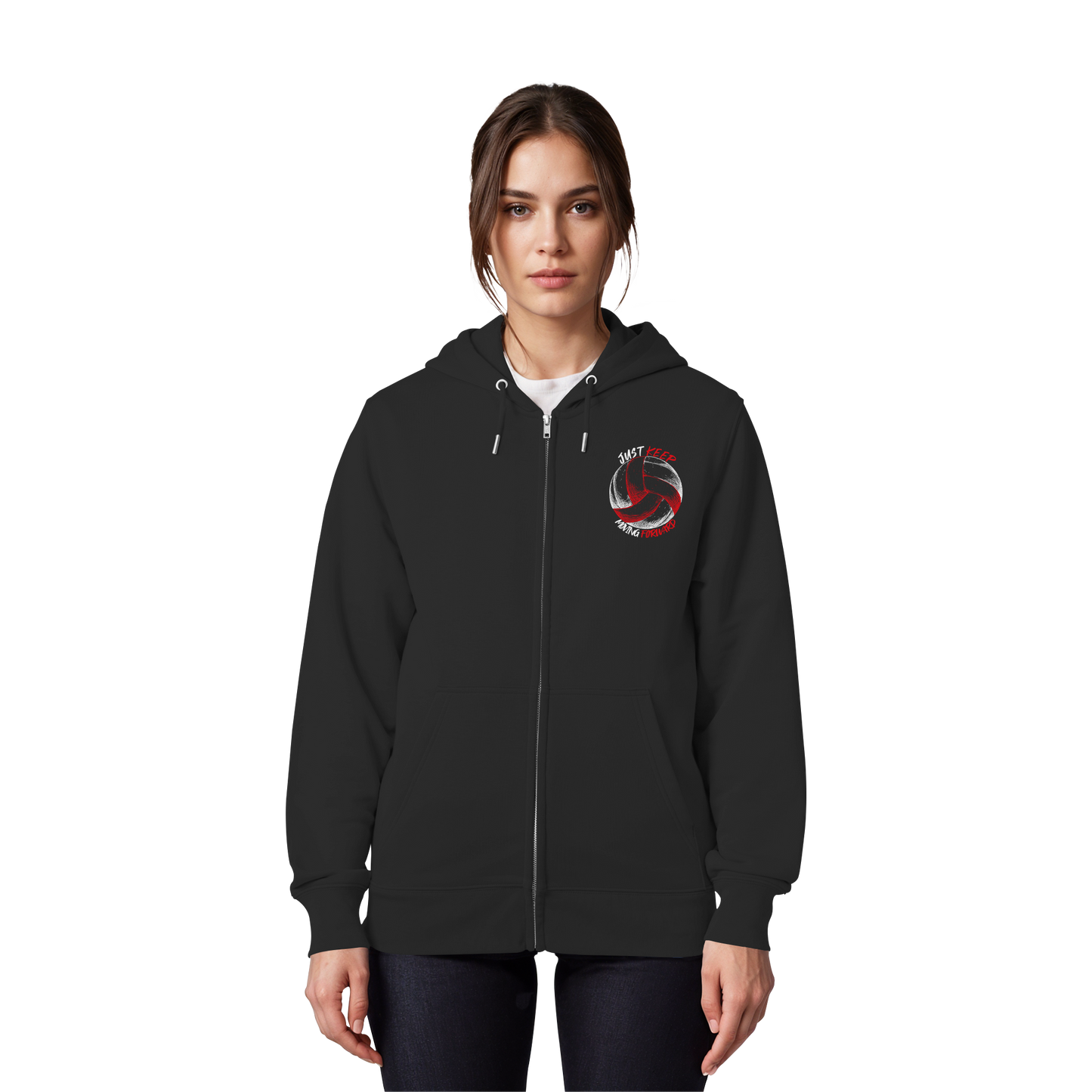 "Heart Of The Team" Back Black - Organic Zipper