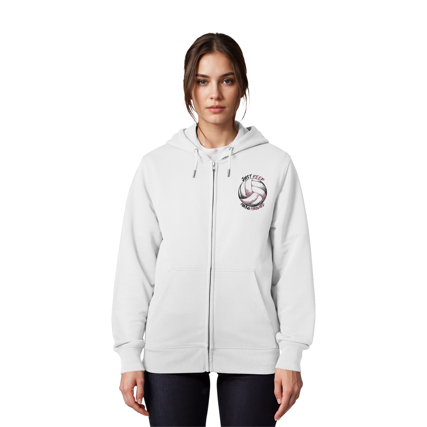 "God Of The Attack" White Organic Zipper