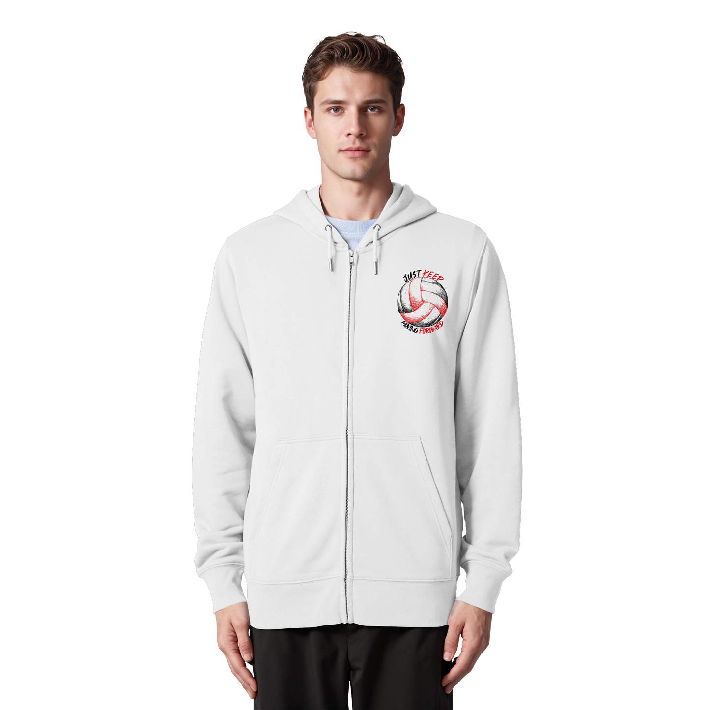 "Heart Of The Team" White Organic Zipper