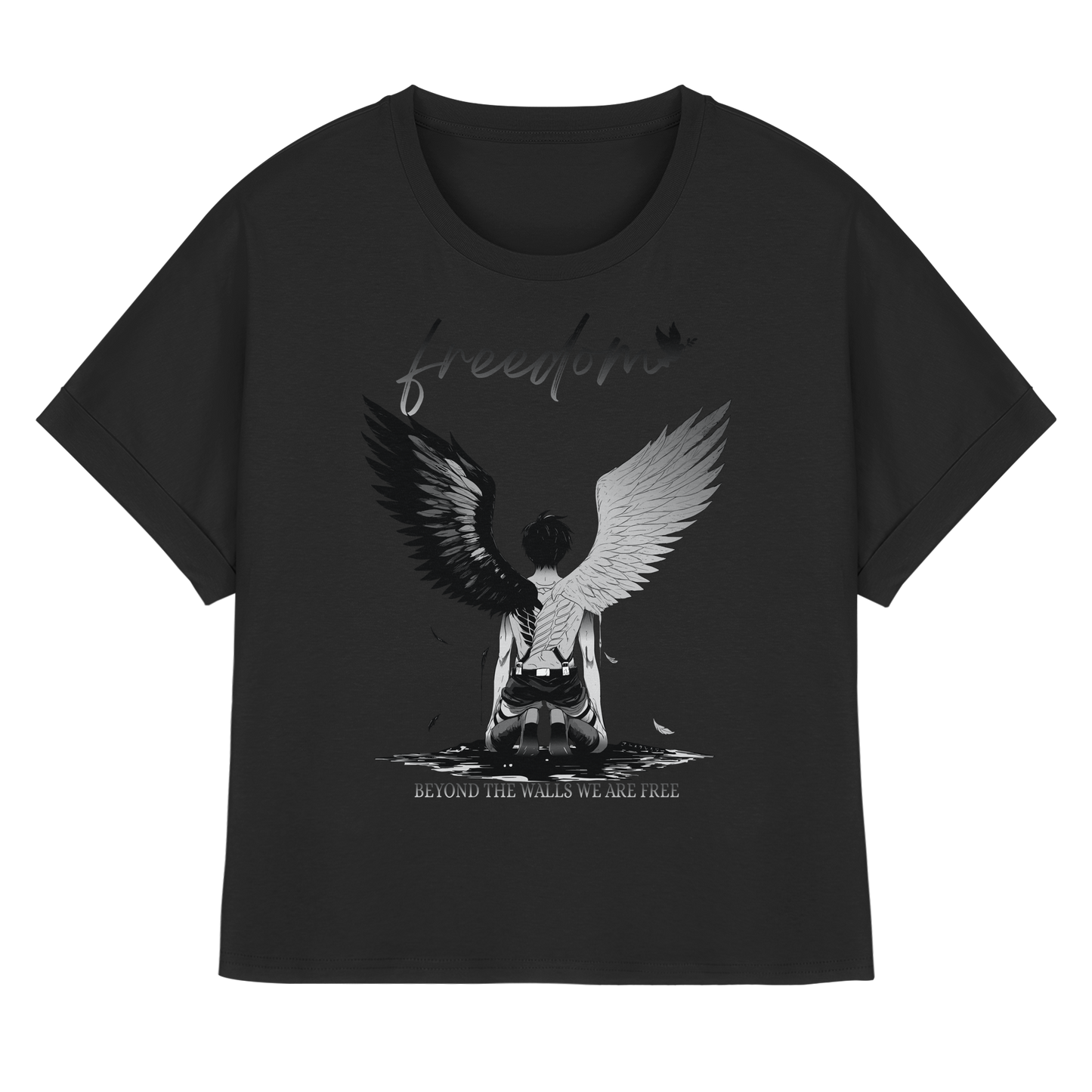 "Freedom" Front Women Organic Rolled Sleeves T-Shirt