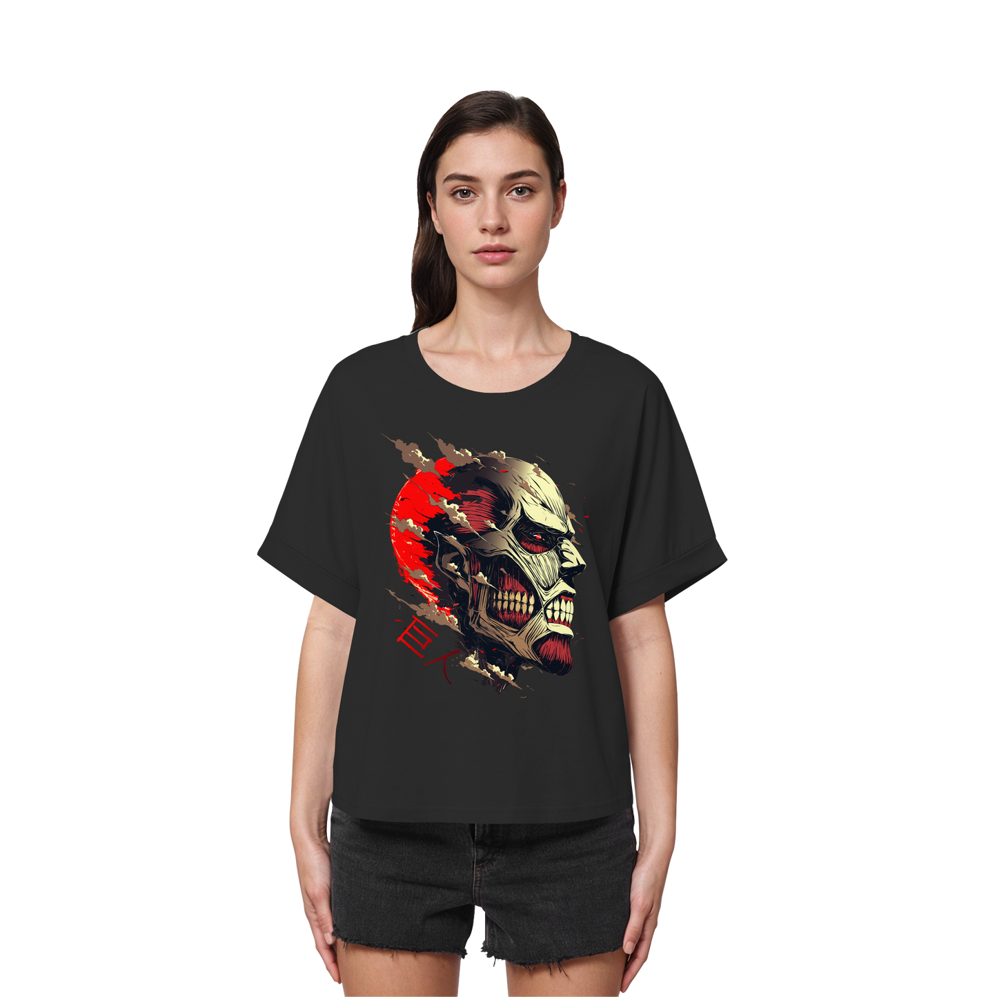 "Titan" Front Women Organic Rolled Sleeves Shirt
