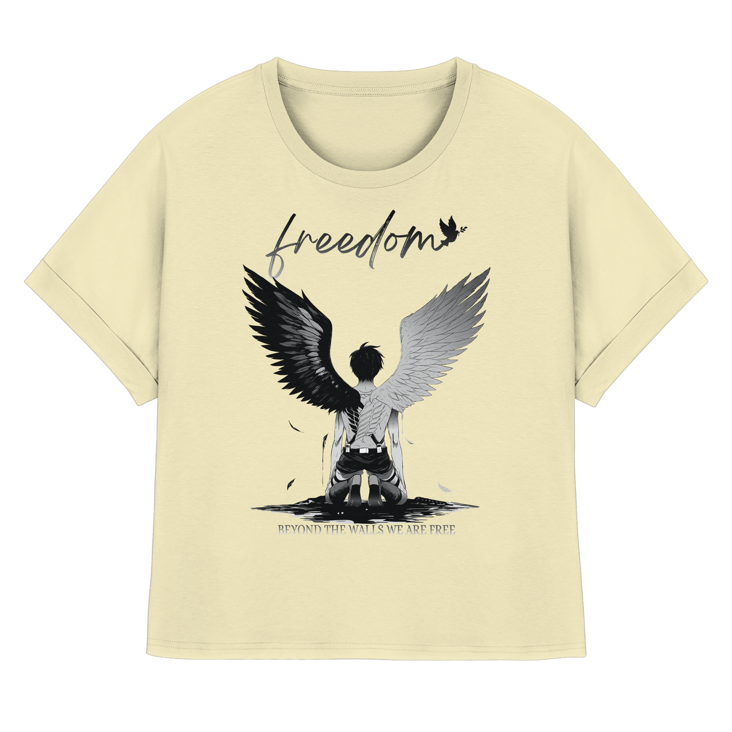"Freedom" Front Women Organic Rolled Sleeves T-Shirt