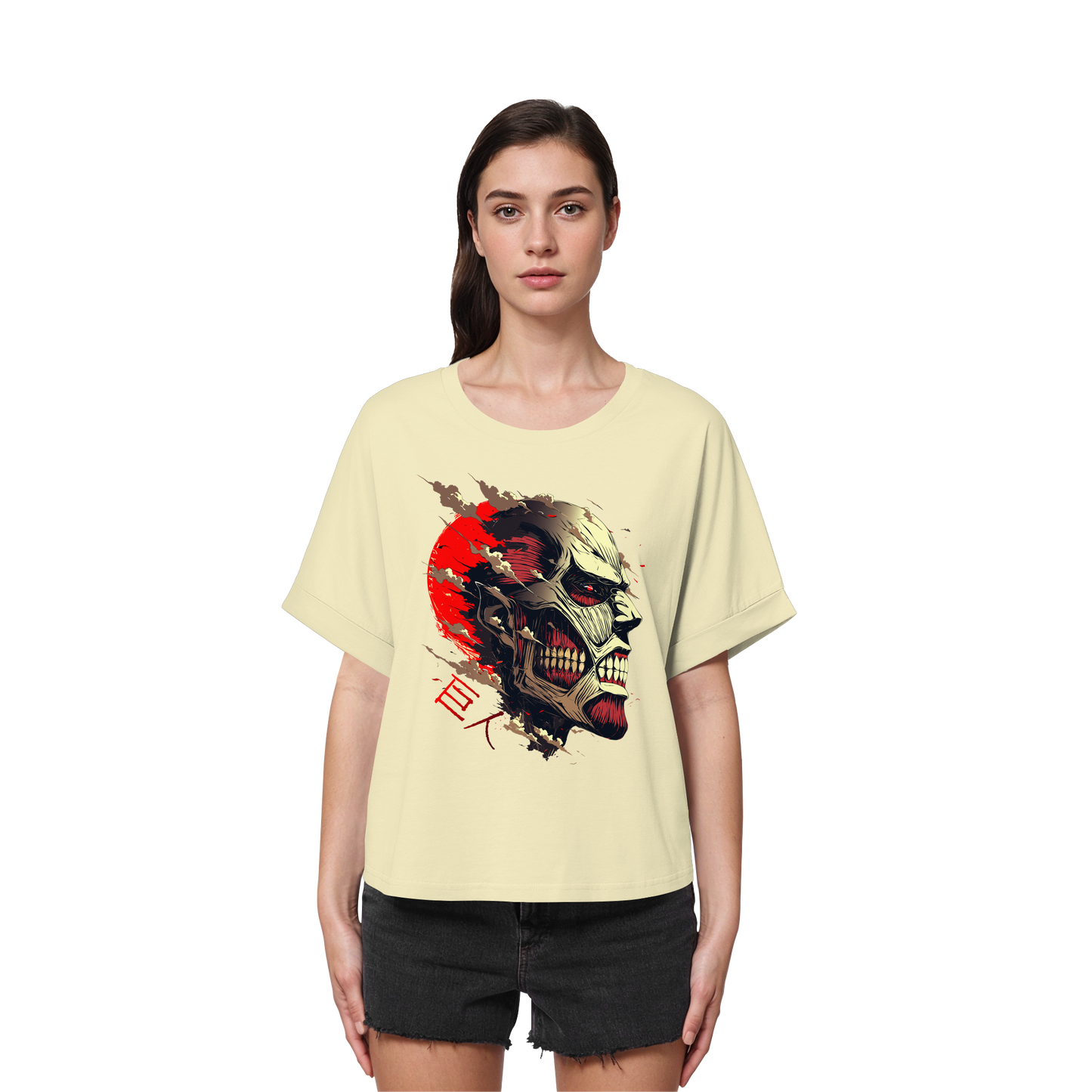 "Titan" Front Women Organic Rolled Sleeves Shirt