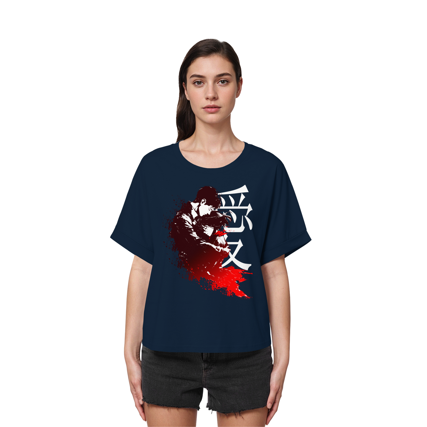 "Bound by Fate" Front Women Organic Rolled Sleeves Shirt