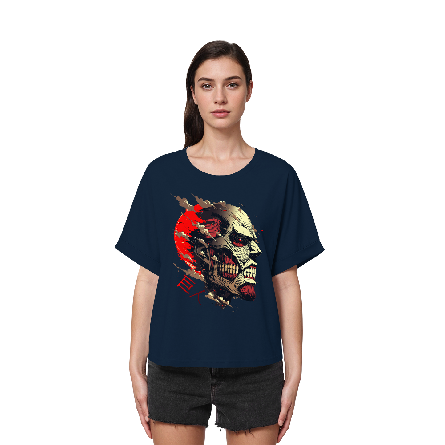 "Titan" Front Women Organic Rolled Sleeves Shirt