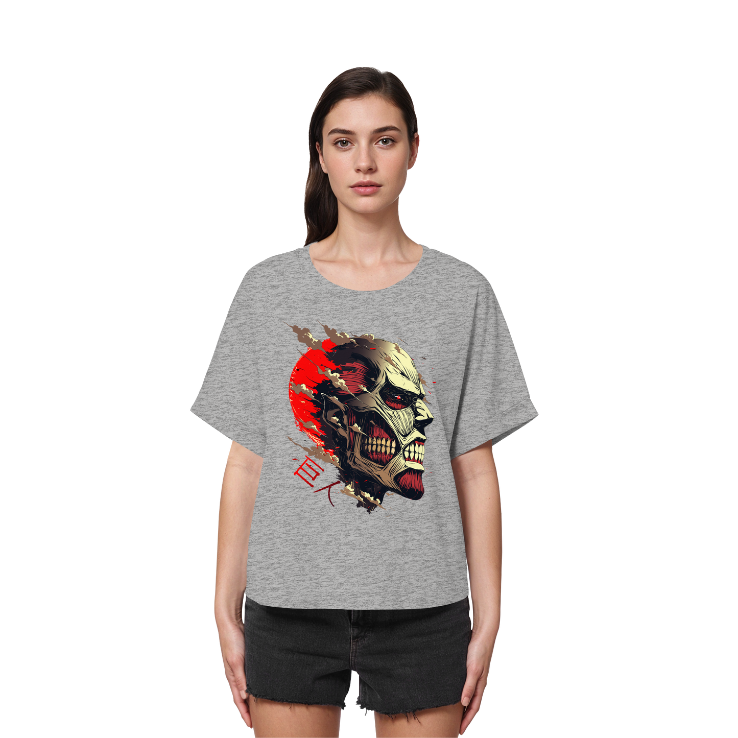 "Titan" Front Women Organic Rolled Sleeves Shirt