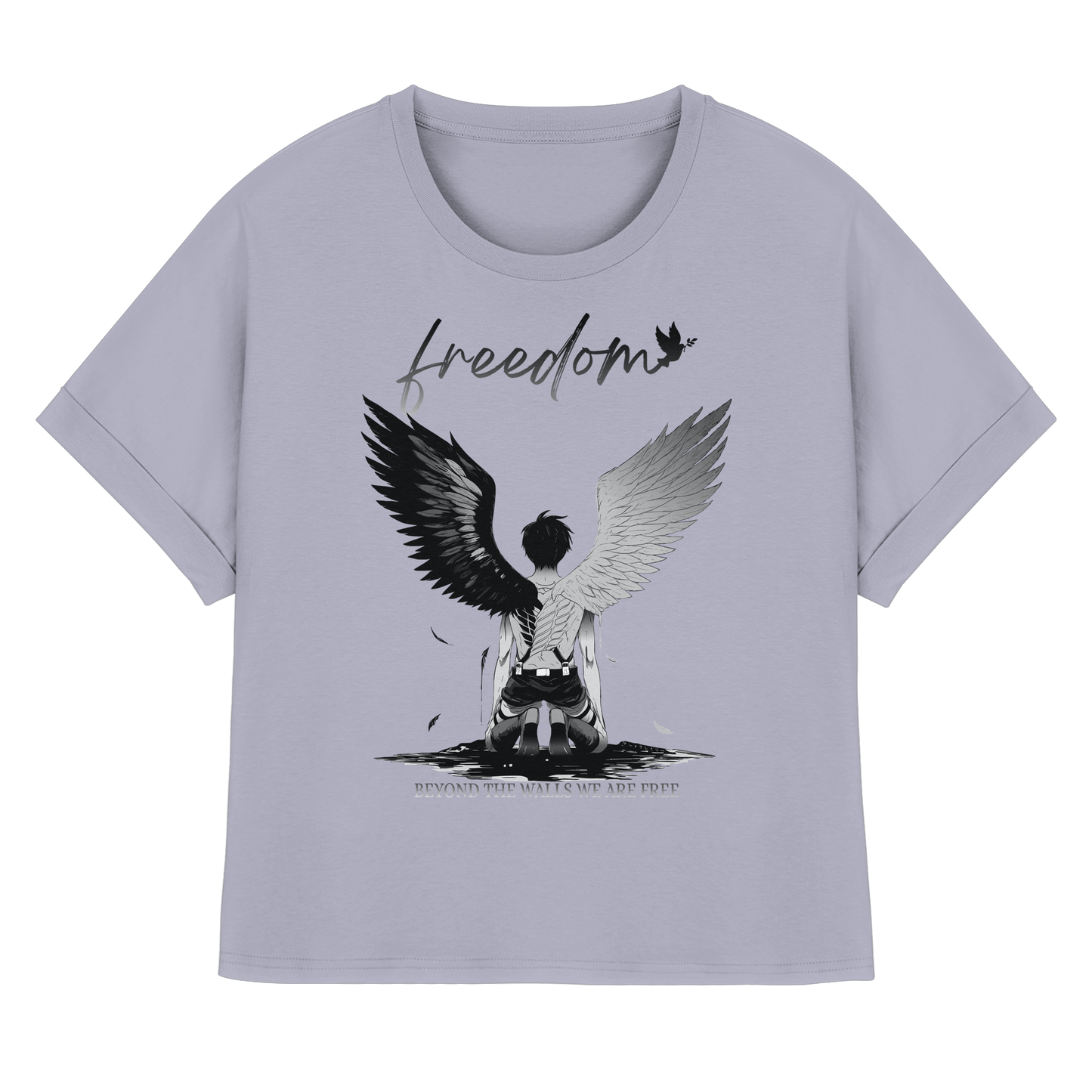 "Freedom" Front Women Organic Rolled Sleeves T-Shirt