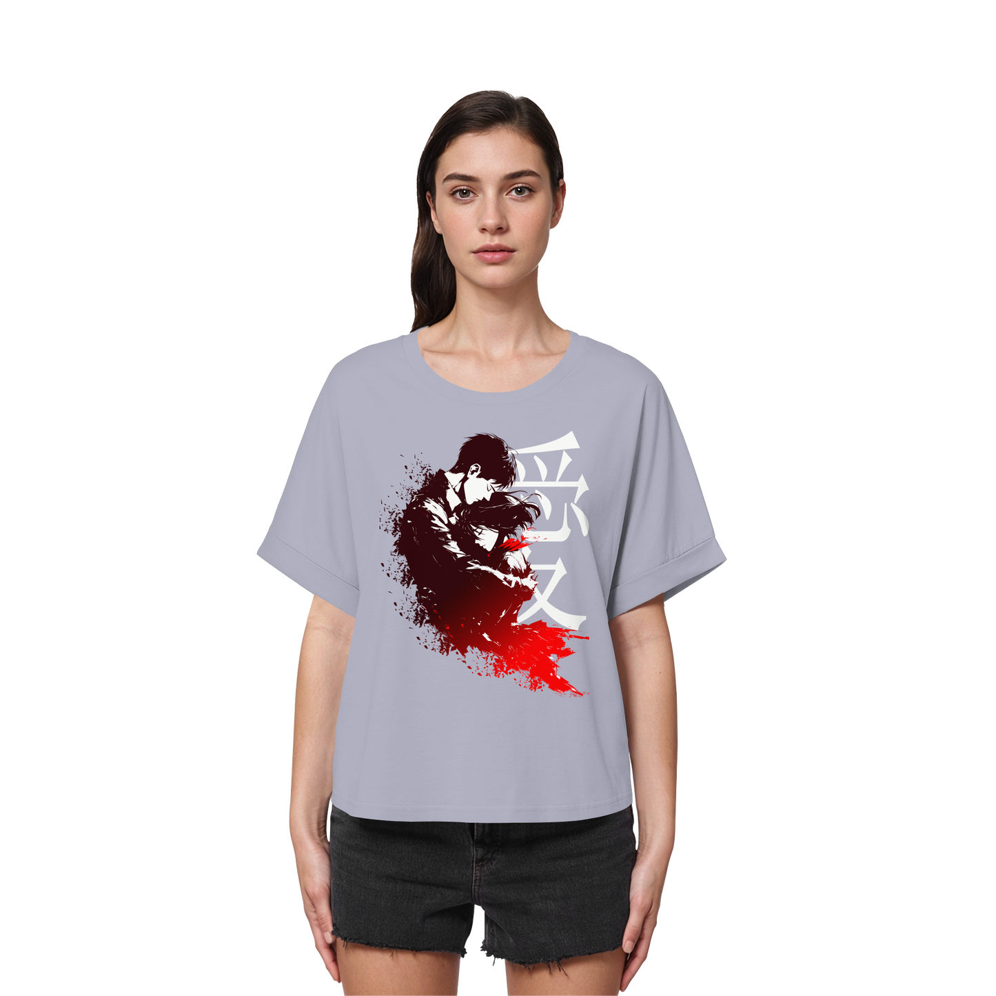 "Bound by Fate" Front Women Organic Rolled Sleeves Shirt