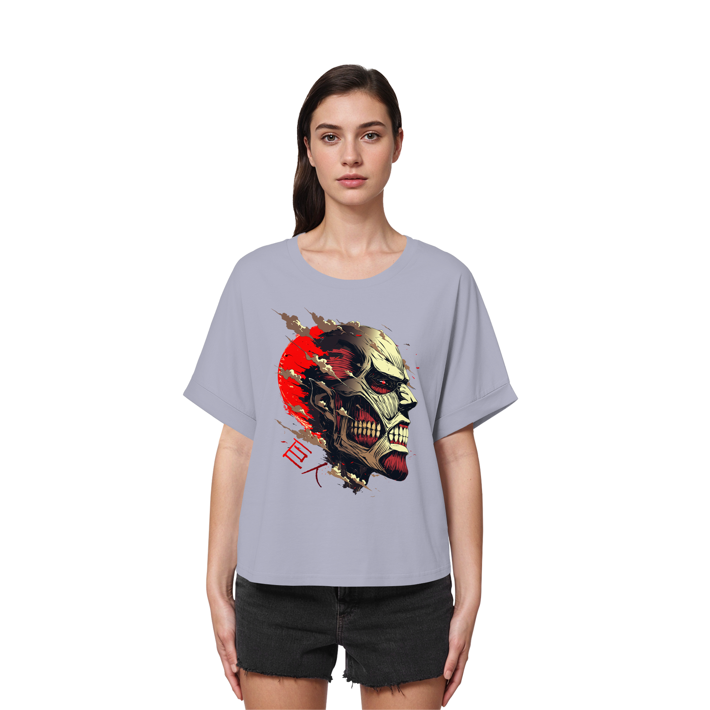 "Titan" Front Women Organic Rolled Sleeves Shirt