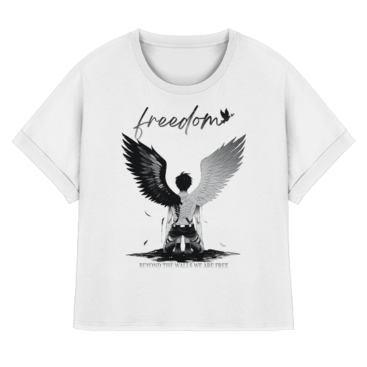 "Freedom" Front Women Organic Rolled Sleeves T-Shirt