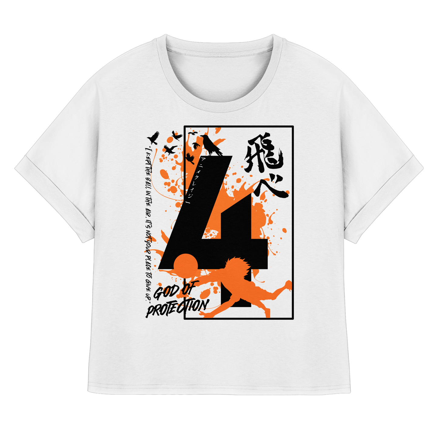 "God Of Protection" Front White Women Organic Rolled Sleeves Shirt
