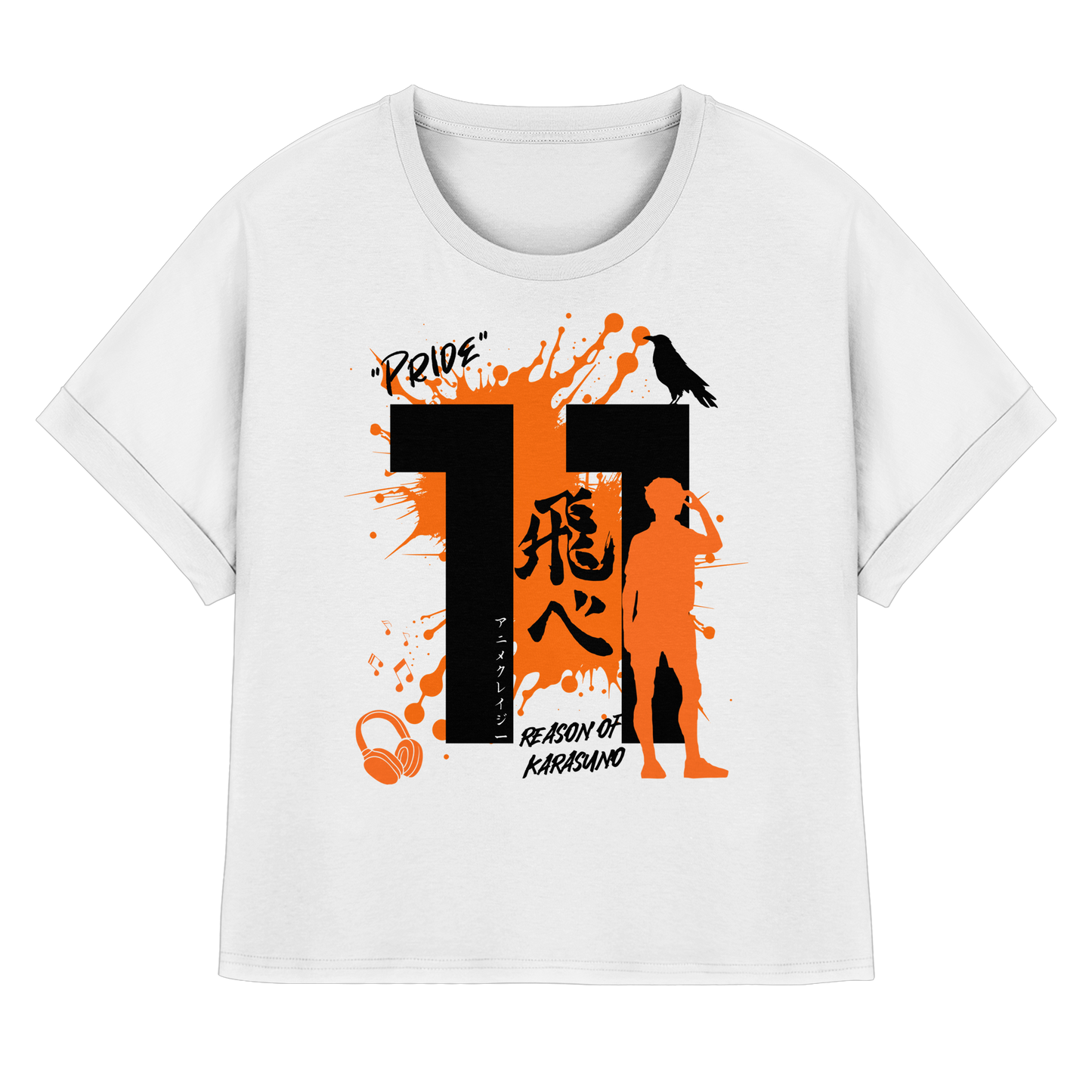 "Pride" Front White Women Organic Rolled Sleeves Shirt