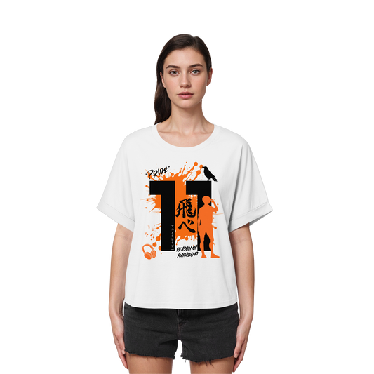 "Pride" Front White Women Organic Rolled Sleeves Shirt